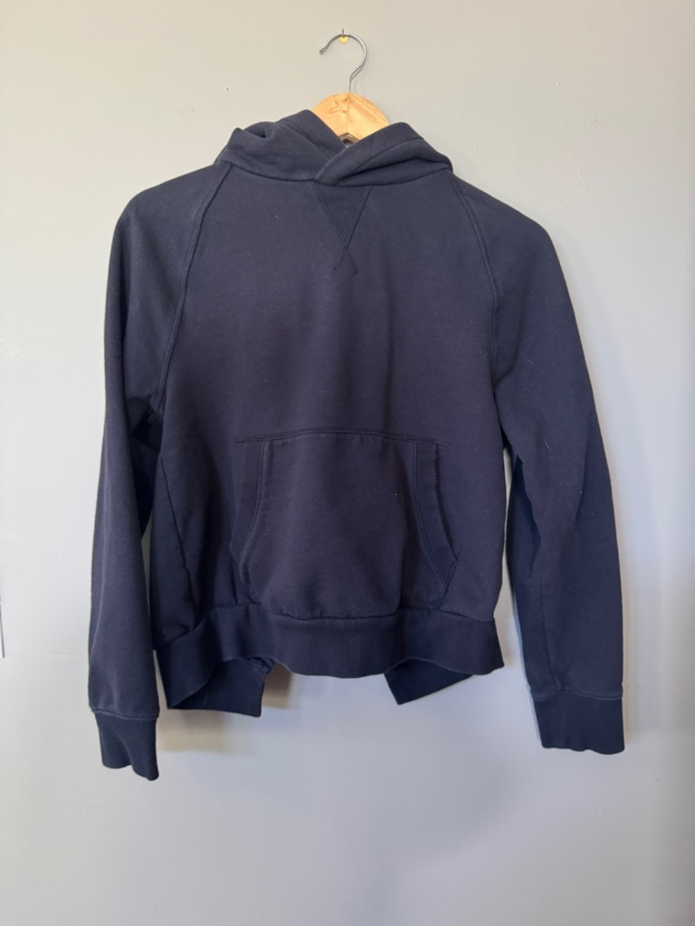 Women’s Black Hooded Vented Back Pullover Sweatshirt